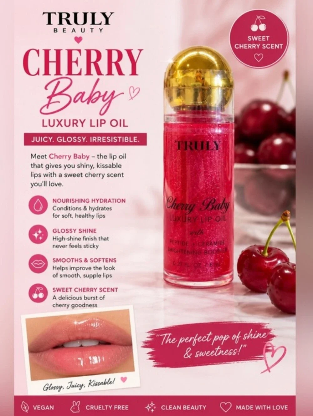 Truly Cherry Baby Luxury Peptide Lip Oil